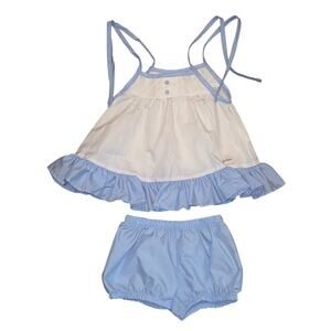 NWT Nelly Madison Carolina Shore Tunic Set Blue White Size 3 Bloomers USA Made